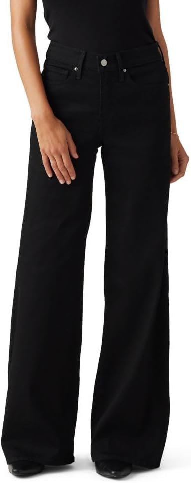 Women's Black Wide-Leg Jeans
